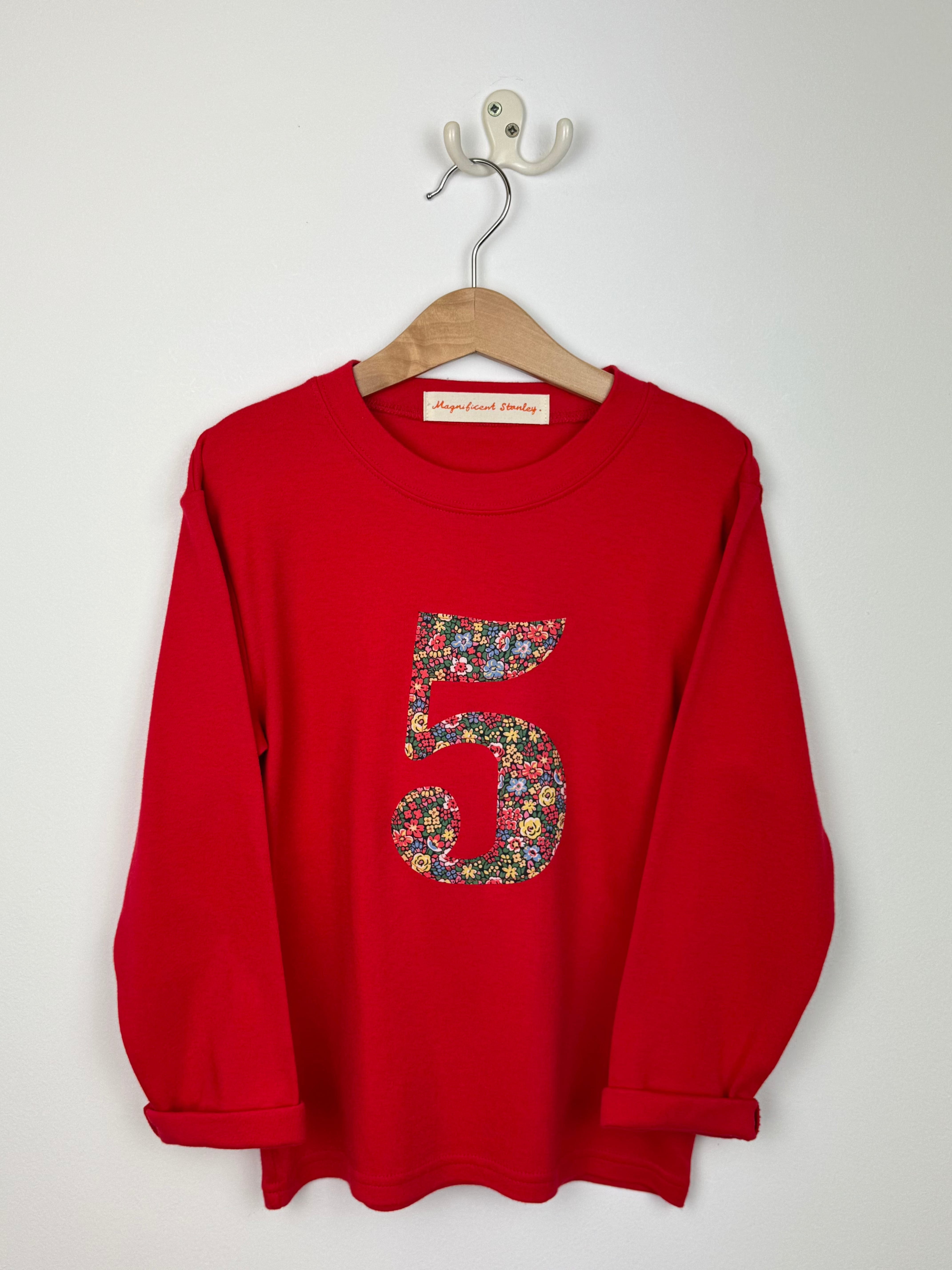 Magnificent Stanley '5' Emma Louise Red L/S Tee ***4-5yrs***