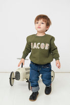 Magnificent Stanley sweatshirt Khaki Name Sweatshirt in Choice of Liberty Print