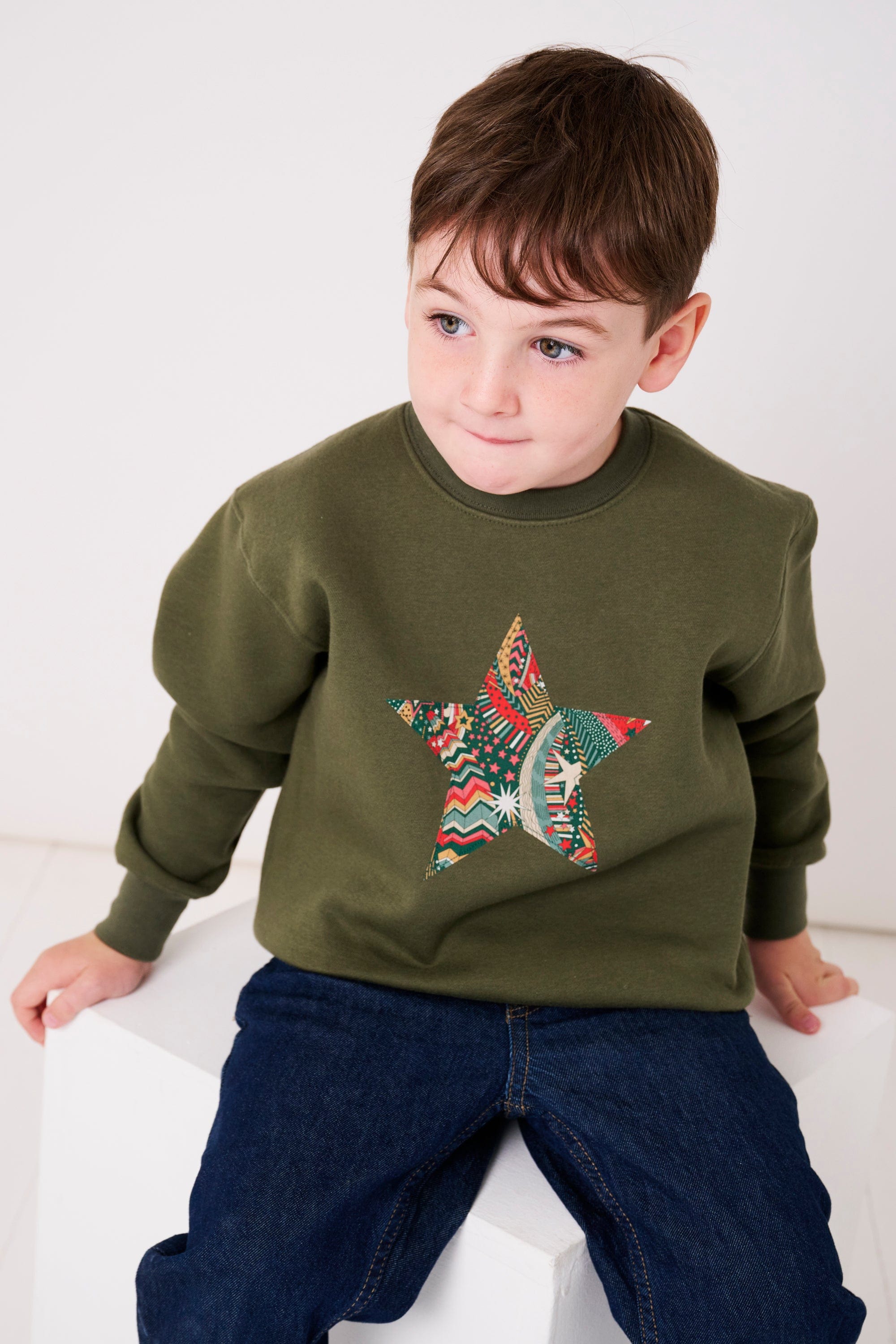 Magnificent Stanley sweatshirt Star Khaki Sweatshirt in Choice of Liberty Print