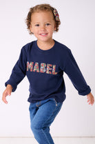 Magnificent Stanley Tee Name Navy Tee in Choice of Liberty Print