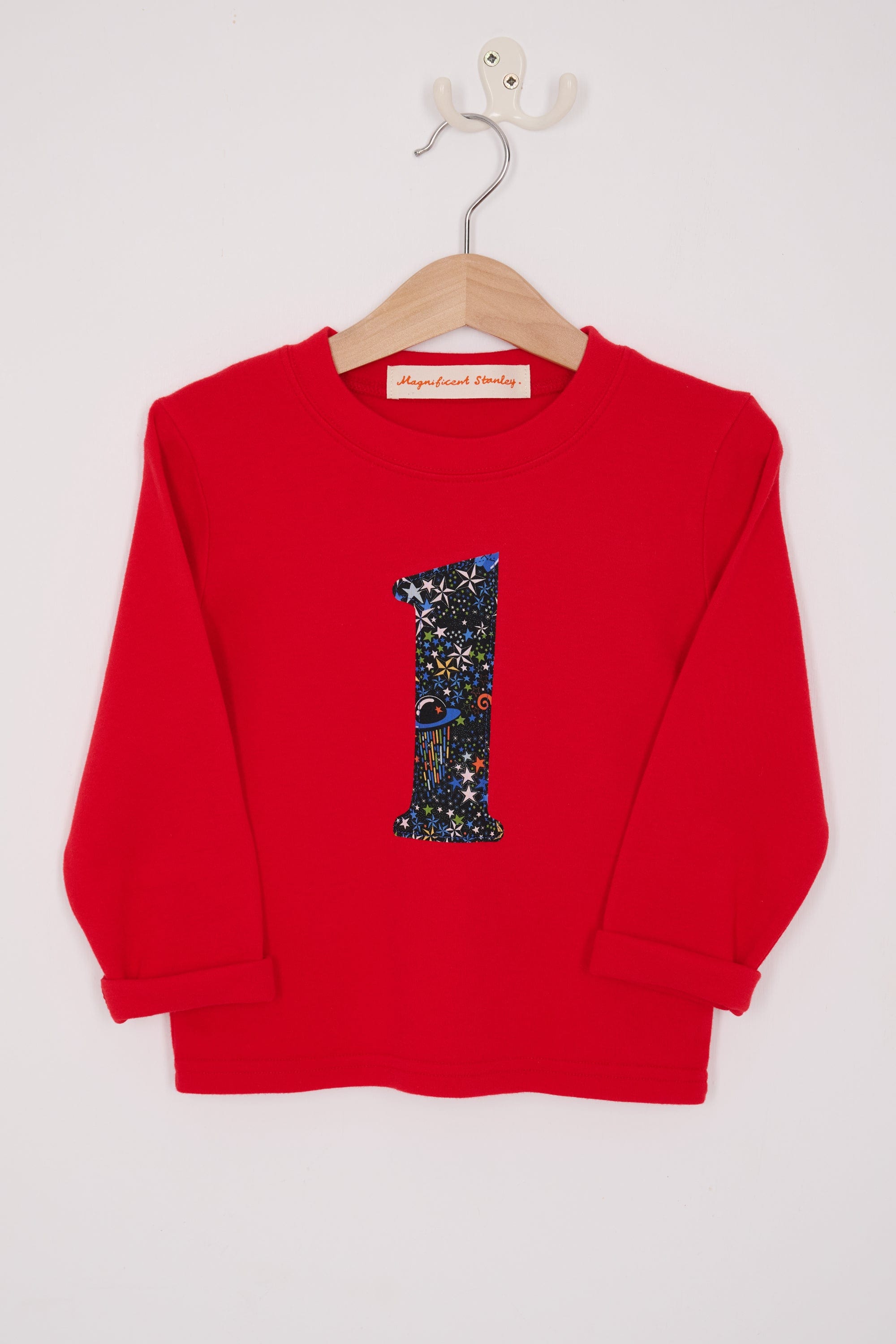 Magnificent Stanley Tee Number Red T-Shirt in Adelajda in Space Liberty Print