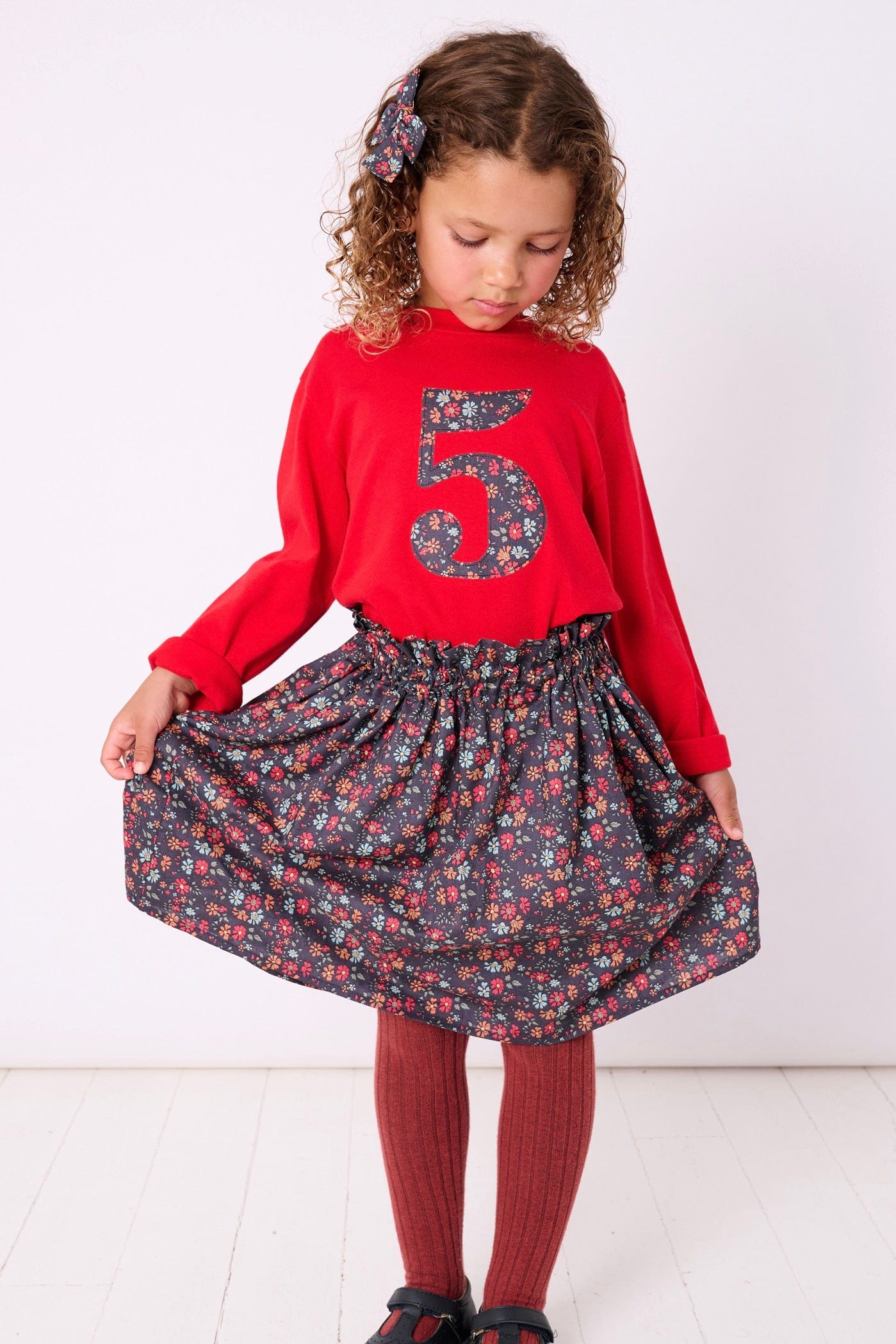 Magnificent Stanley Tee Number Red T-Shirt in Capel Floret Liberty Print