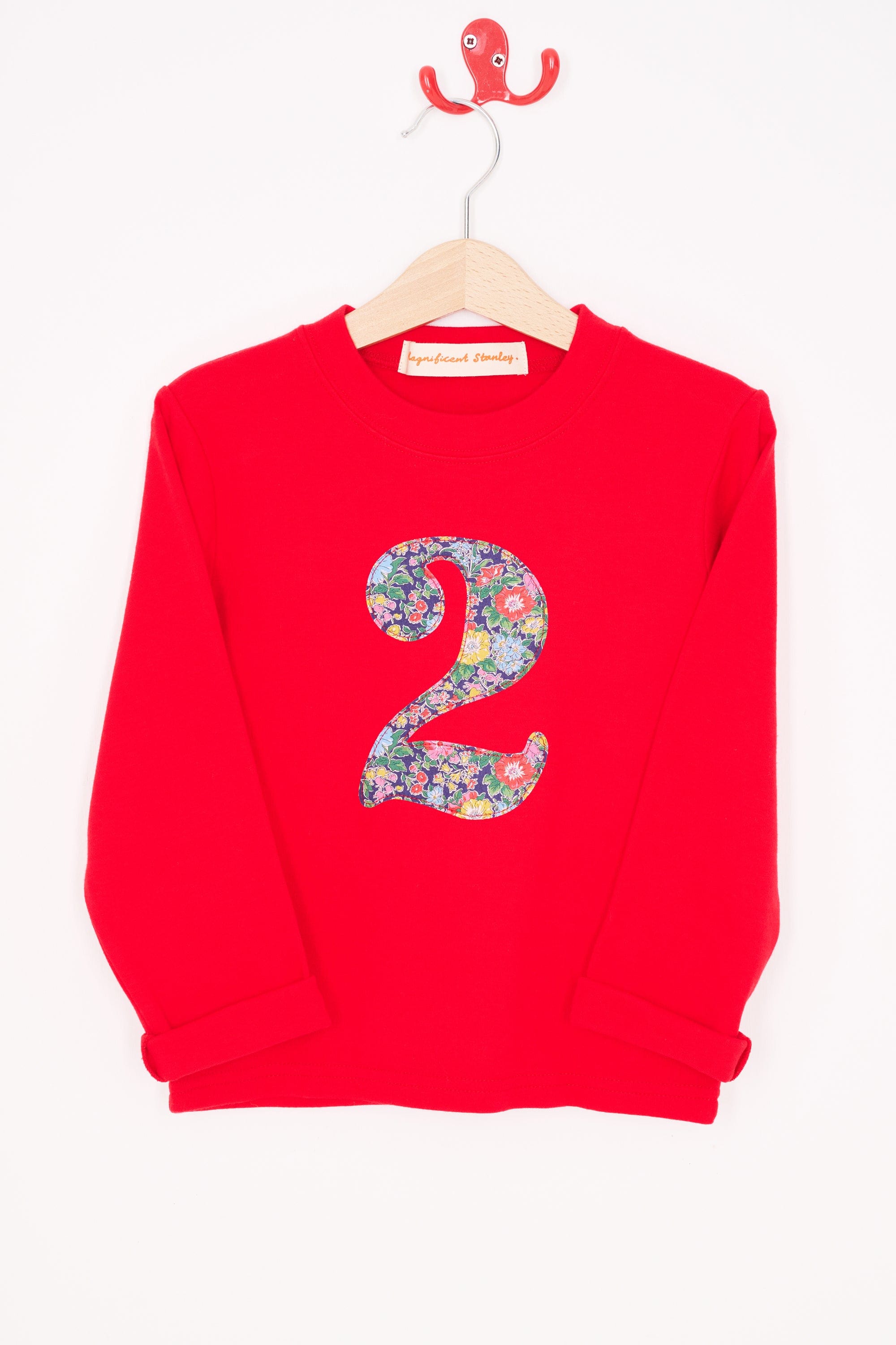 Magnificent Stanley Tee Number Red T-Shirt in Clare Rich Liberty Print