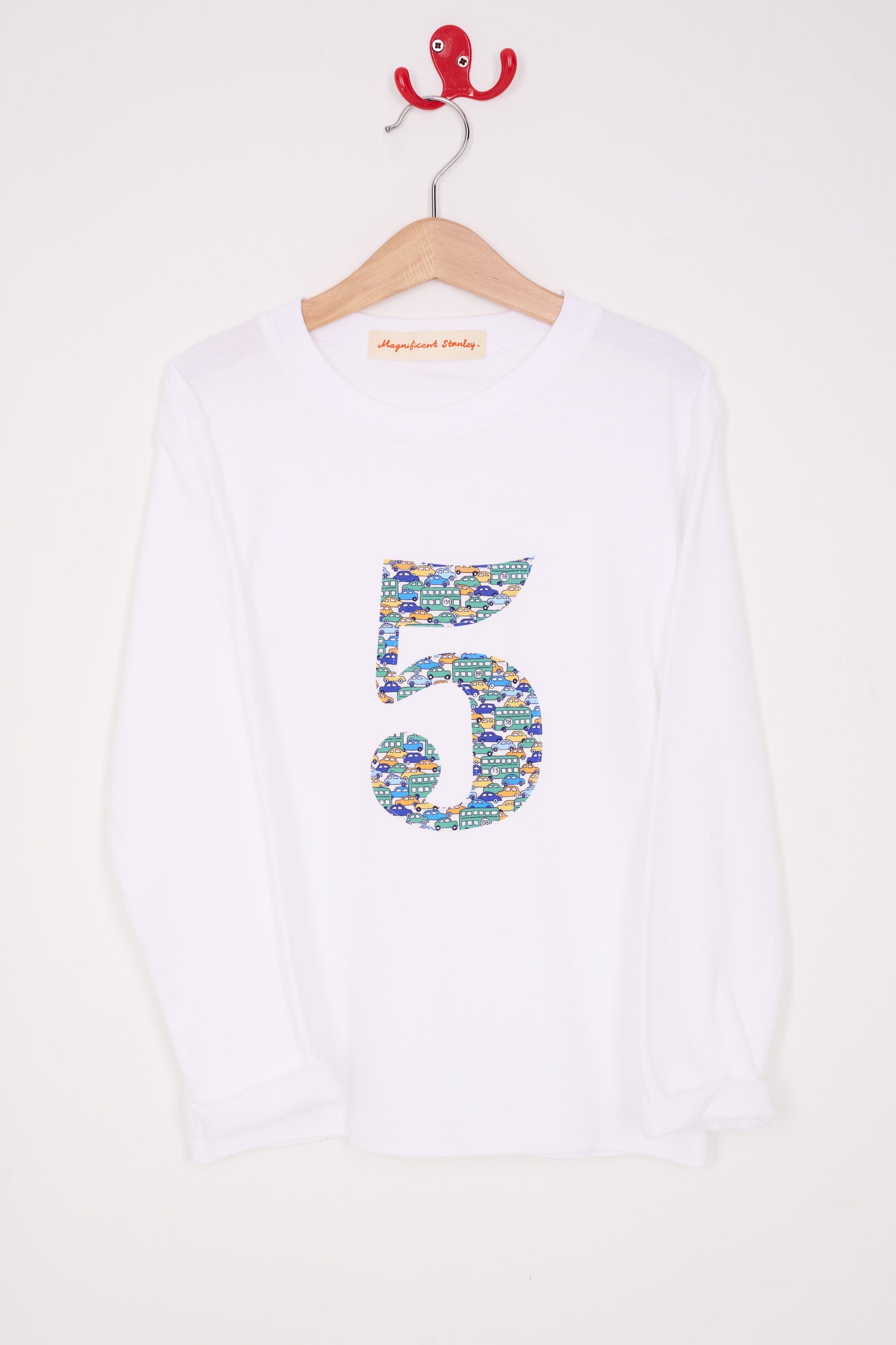 Magnificent Stanley Tee Number White T-Shirt in Hop On Hop Off Liberty Print