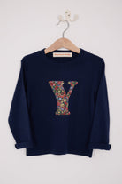 Magnificent Stanley Tee Personalised Navy T-Shirt in Emma Louise Liberty Print