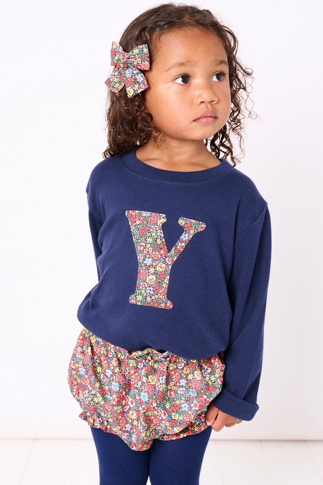 Magnificent Stanley Tee Personalised Navy T-Shirt in Emma Louise Liberty Print