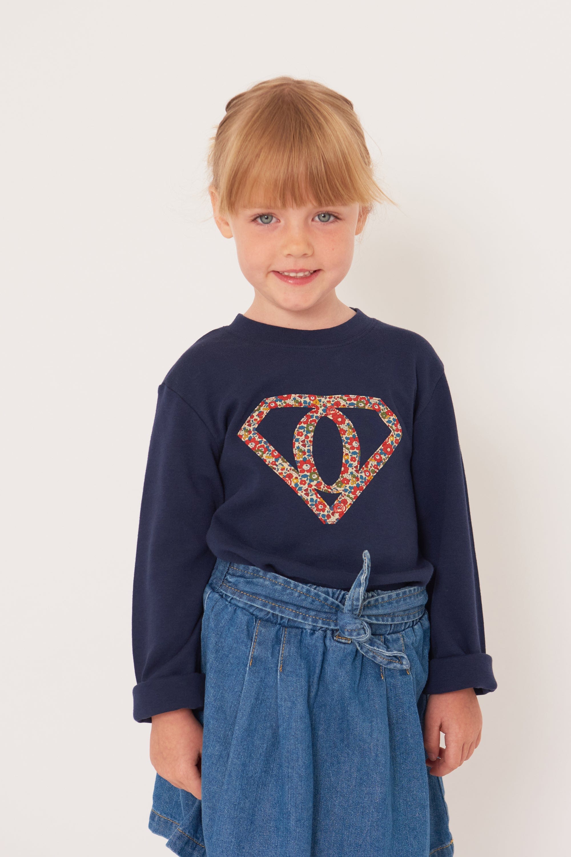 Superhero Navy T Shirt in choice of Liberty Print