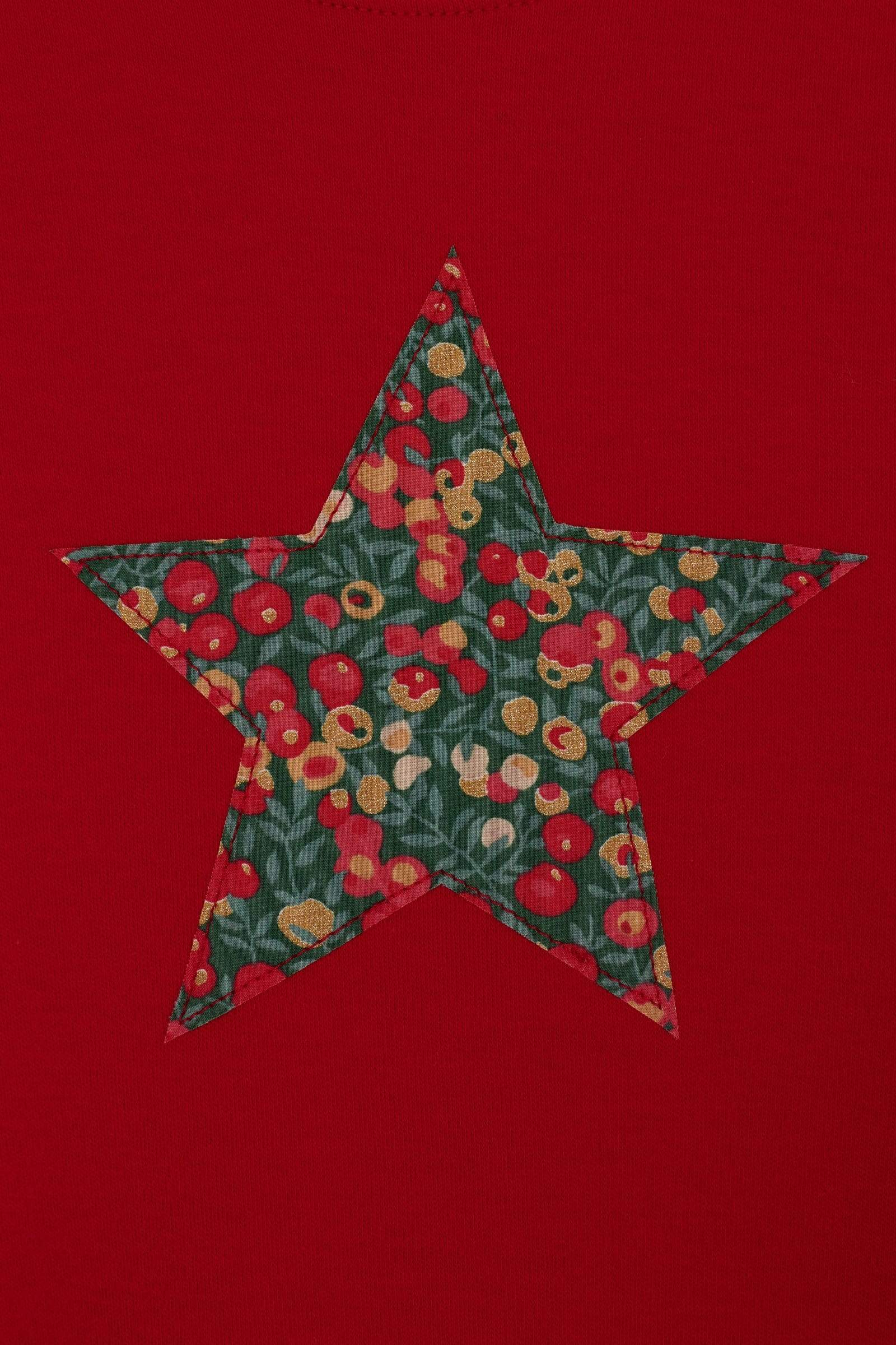 Magnificent Stanley Tee Red Star T-Shirt in Glitter Wiltshire Liberty Print